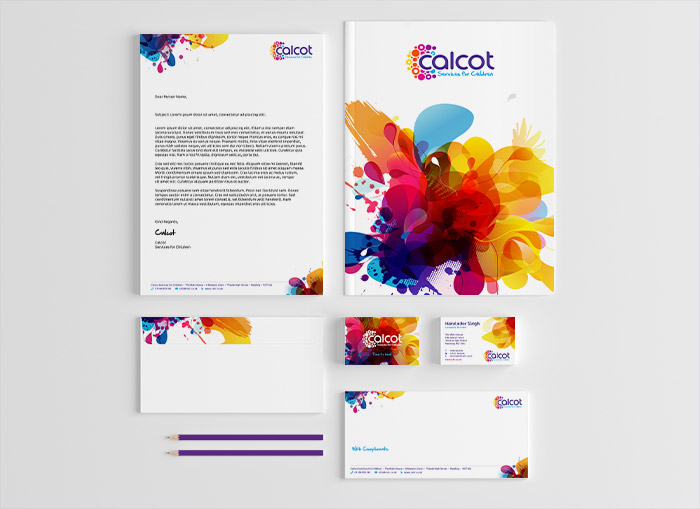 Calcot Services for Children branding stationary