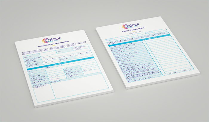 Calcot Services for Children branding recruitment forms