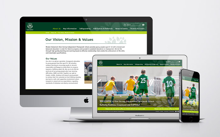 Eton Dorney Independent Therapeutic School website design mockup