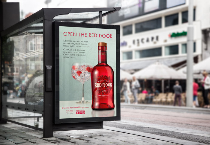 red door gin advert billboard