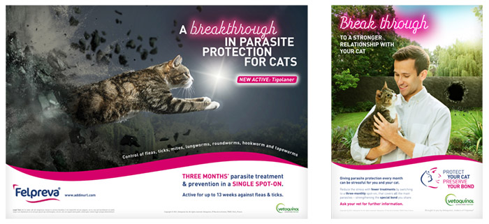 Felpreva breakthrough parasite protection campaign print ads