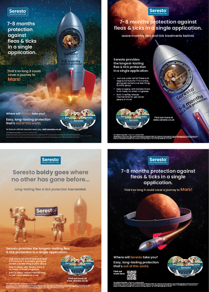 Seresto out of this world protection campaign print adverts